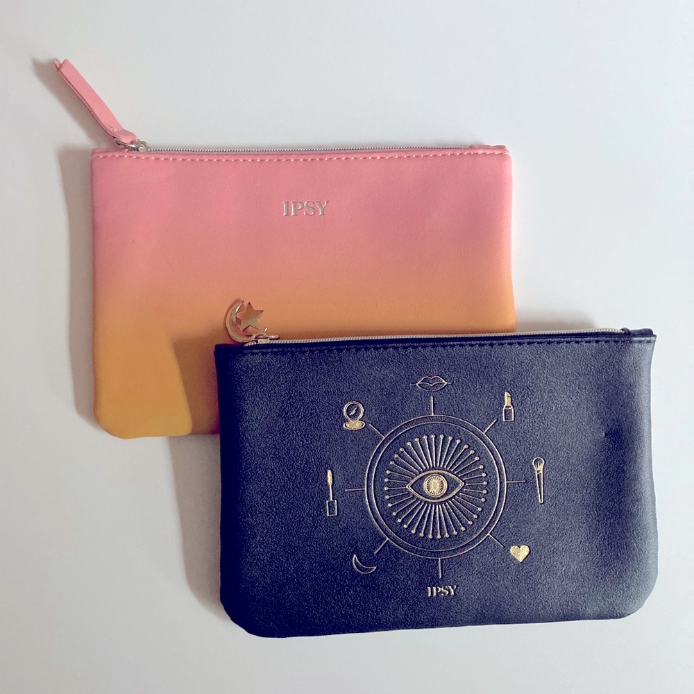 IPSY Set of 2 Makeup Bags, Cosmetic Bags, Make Up Bags, Zipper Pouch, Magic Bag